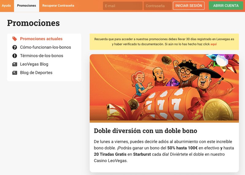 Las mejores promociones de LeoVegas para jugadores peruanos